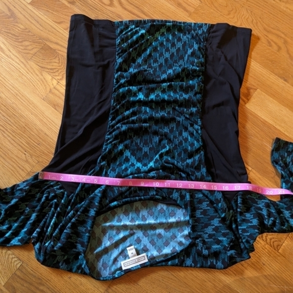 Dana Buchman Medium Green &‎ Black Long Sleeve Shirt w/ Ruching - Picture 8 of 10